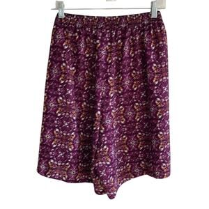 Ashley Stewart Paisley Boho Culotte Novelty Print Art to Wear Flowy Shorts